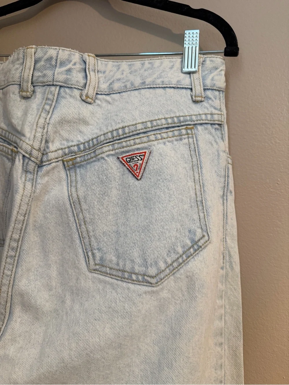 Vintage Guess Georges Marciano Tapered Mom Jeans Light Stone Wash Style1015 32